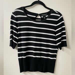 White House Black Market Black and White Striped Tee